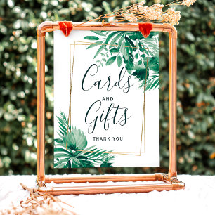 Tropical greenery watercolor wedding Card gifts Foam Board