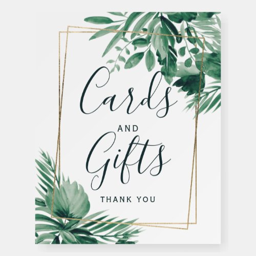 Tropical greenery watercolor  wedding Card gifts Foam Board