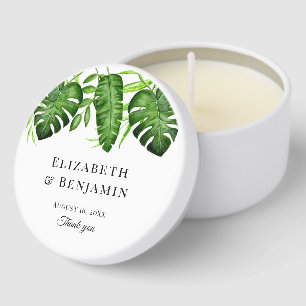 Tropical Greenery Wedding Custom Botanical Elegant Mini Candle Favors