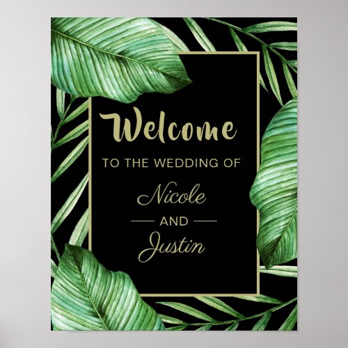 Tropical Greenery Welcome Sign