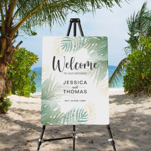 Tropical Greenery Welcome to our Wedding Foam Board