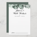 Tropical Greenery White Floral Wedding Well Wishes Advice Card<br><div class="desc">This modern calligraphy wedding well wishes advice card is perfect for a rustic wedding. The design features green palm leaves bouquets with white lovely flowers. These cards are perfect for a wedding, bridal shower, baby shower, graduation party & more. Personalize the cards with the names of the bride and groom,...</div>