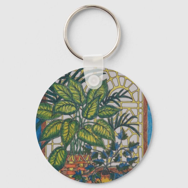 Tropical Greenhouse Keychain (Front)