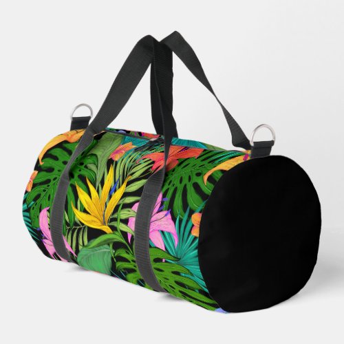 Tropical Greens  Flowers Duffle Bag
