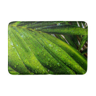 Tropical Greens with Raindrops Bath Mat