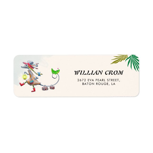 Tropical Greeny Forest Animal Address Label (Front)