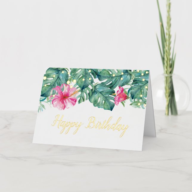 Tropical Greeting Card For Birthday (Front)