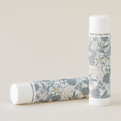 Tropical Grey Gold Foliage Floral Pattern Lip Balm