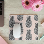 Tropical Grey & Pink Pineapple Seamless Pattern  Mouse Pad<br><div class="desc">Tropical Grey & Pink Pineapple Seamless Pattern</div>