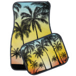 Tropical Grunge: Palm Sunset Card Car Floor Mat
