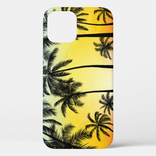 Tropical Grunge Palm Sunset Card iPhone 12 Case