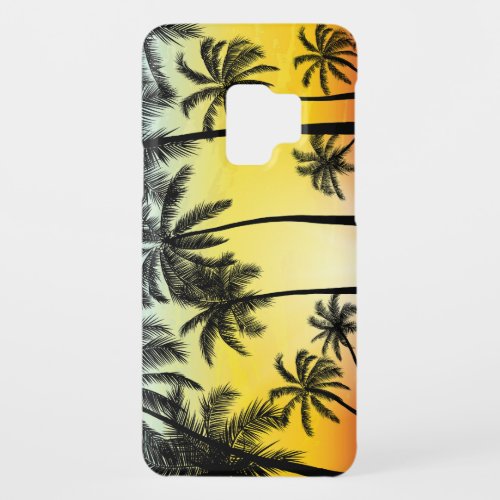 Tropical Grunge Palm Sunset Card Case_Mate Samsung Galaxy S9 Case