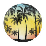 Tropical Grunge: Palm Sunset Card Cutting Board