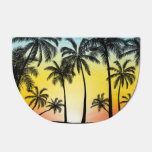 Tropical Grunge: Palm Sunset Card Doormat