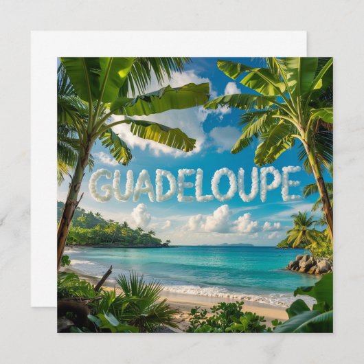 Tropical Guadeloupe Landscape Caribbean Watercolor (Front/Back)