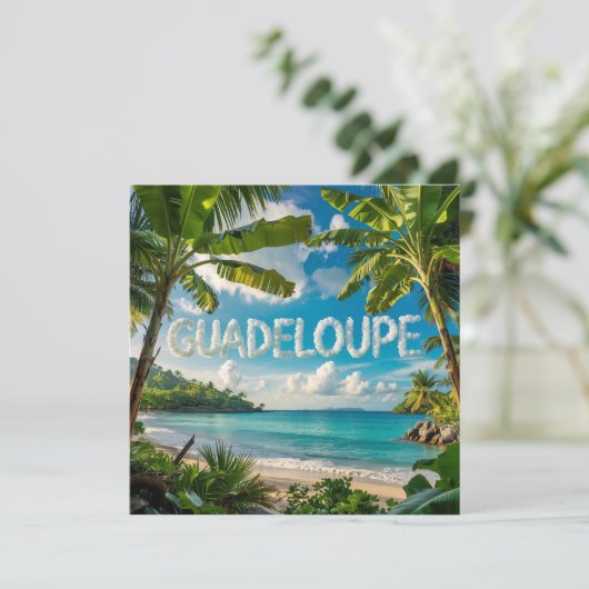 Tropical Guadeloupe Landscape Caribbean Watercolor (Standing Front)