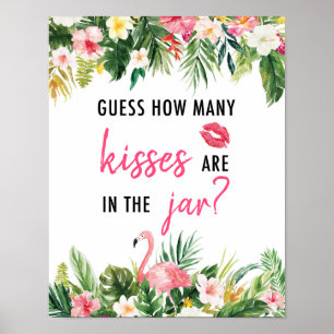 Tropical Guess How Many Kisses Game Sign