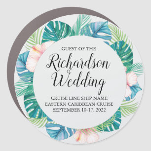 Tropical Guest Of Wedding Cruise Door Magnet