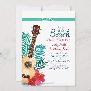 Tropical Guitar Invitation