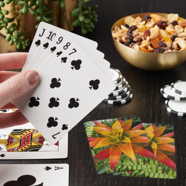 Tropical Guzmania Plant Floral Poker Cards (In Situ)