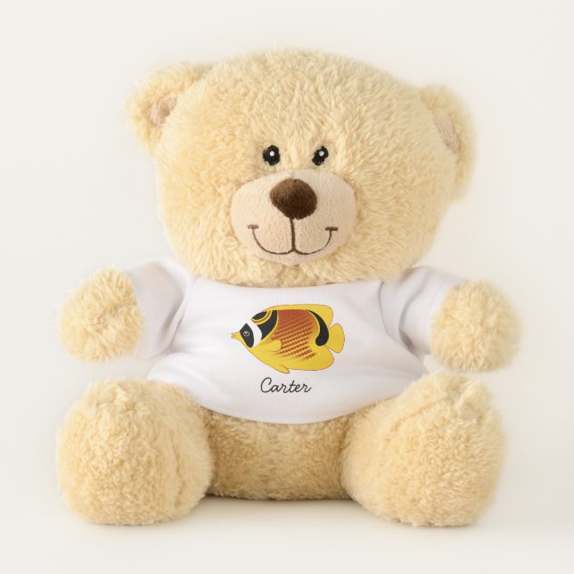 Tropical Halfmoon Butterflyfish Exotic Sealife Teddy Bear (Front)