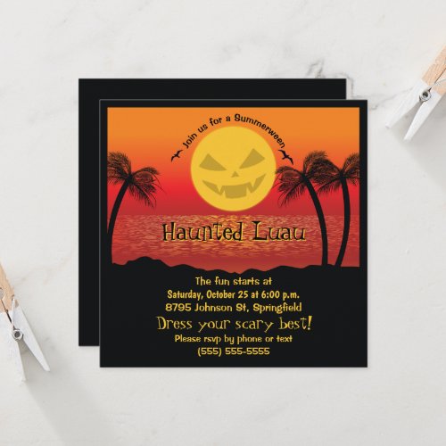 Tropical Halloween Invitation