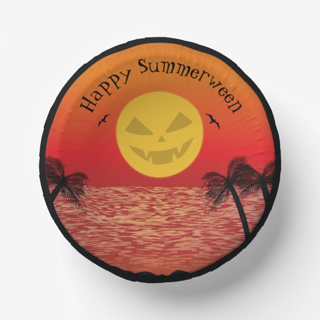 Tropical Halloween Paper Bowls (Front)