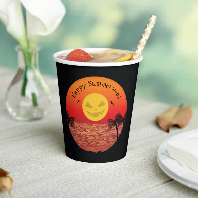 Tropical Halloween Paper Cups
