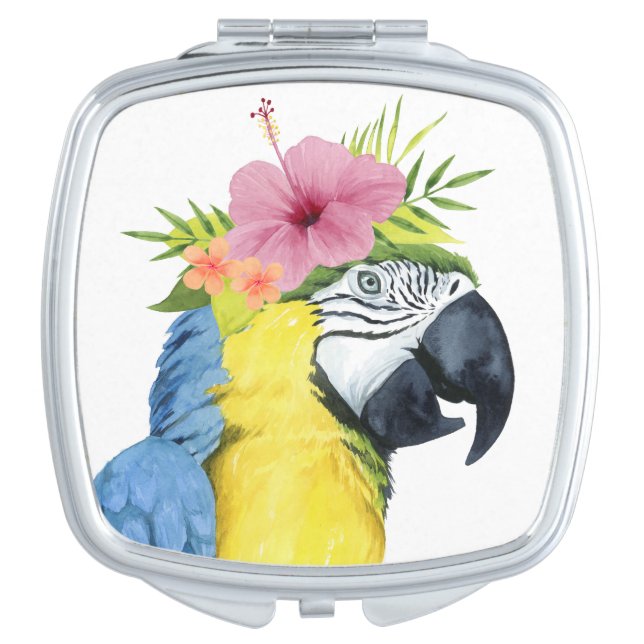 Tropical Halo - Parrot Compact Mirror (Front)