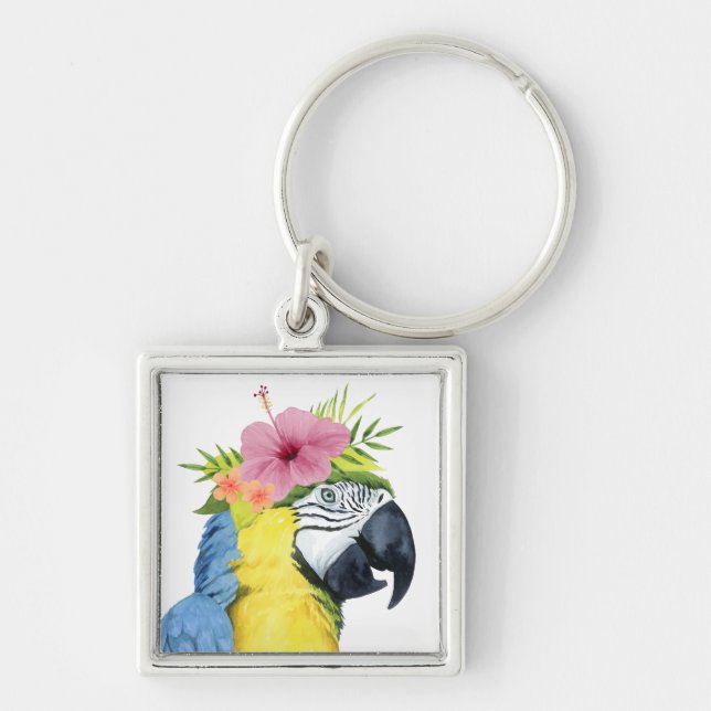 Tropical Halo - Parrot Keychain (Front)