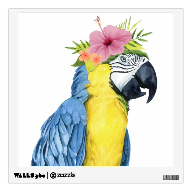 Tropical Halo - Parrot Wall Decal (Front)