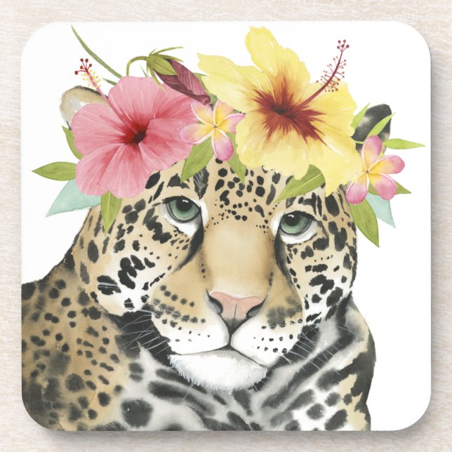 Tropical Halo | Sweet Cheetah Beverage Coaster (Front)