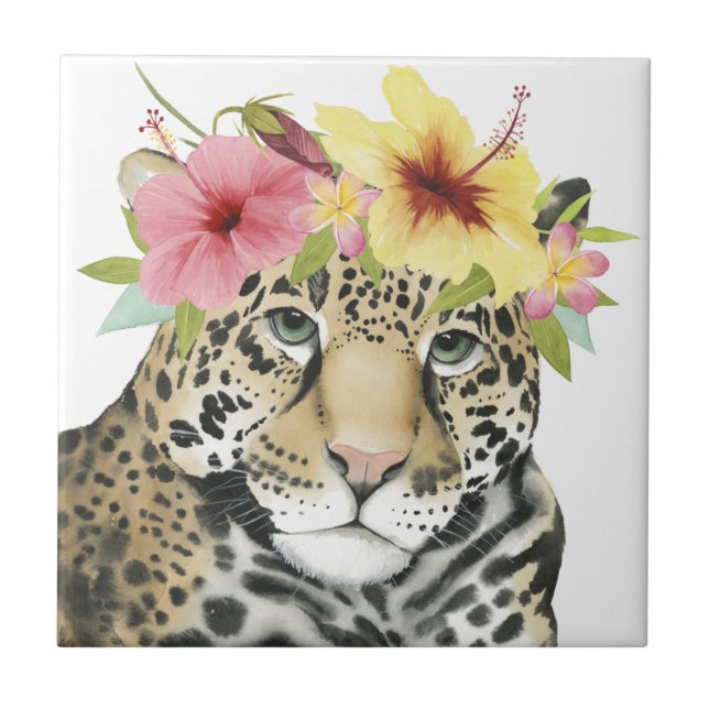 Tropical Halo | Sweet Cheetah Ceramic Tile (Front)