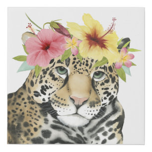 Tropical Halo Sweet Cheetah Faux Canvas Print