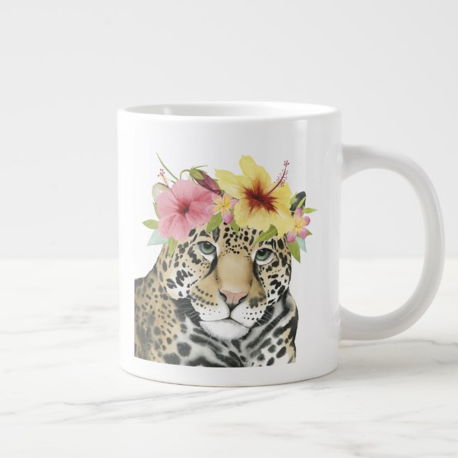 Tropical Halo | Sweet Cheetah Giant Coffee Mug (Right)