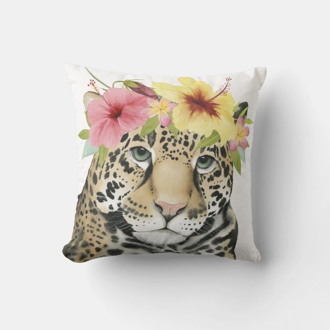 Tropical Halo | Sweet Cheetah Throw Pillow (Front)