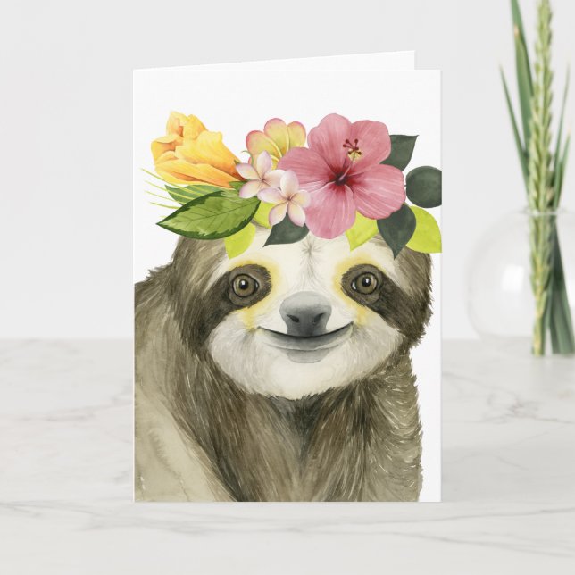 Tropical Halo | Sweet Sloth Card (Front)
