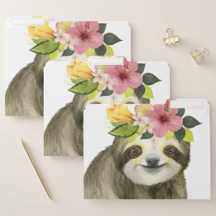 Tropical Halo   Sweet Sloth File Folder