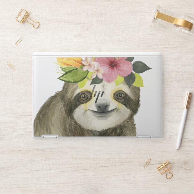 Tropical Halo | Sweet Sloth HP Laptop Skin (Desk)