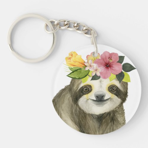 Tropical Halo  Sweet Sloth Keychain