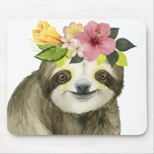 Tropical Halo   Sweet Sloth Mouse Pad