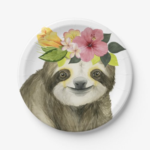 Tropical Halo  Sweet Sloth Paper Plates