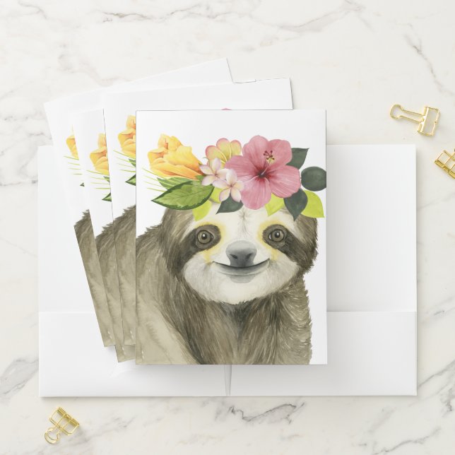 Tropical Halo | Sweet Sloth Pocket Folder (In Situ)