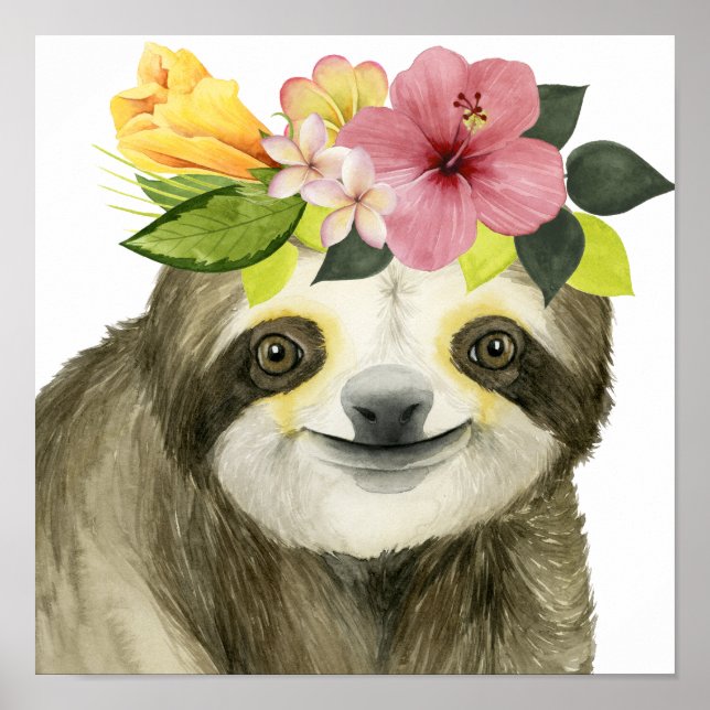 Tropical Halo | Sweet Sloth Poster (Front)