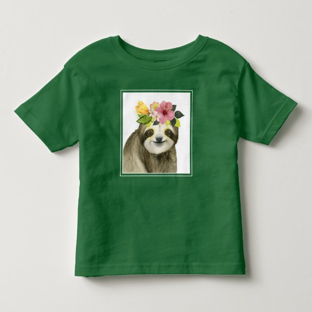 Tropical Halo | Sweet Sloth Toddler T-shirt (Front)