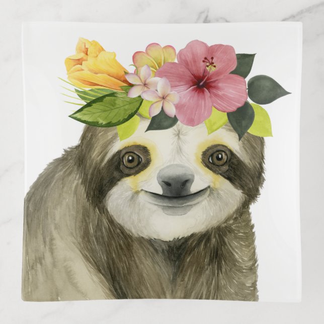 Tropical Halo | Sweet Sloth Trinket Tray (Front)