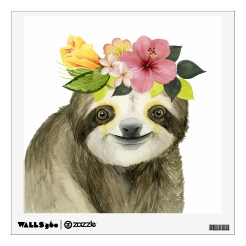 Tropical Halo  Sweet Sloth Wall Decal