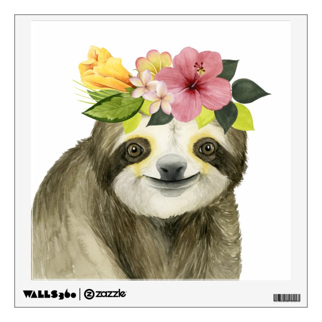Tropical Halo | Sweet Sloth Wall Decal (Front)