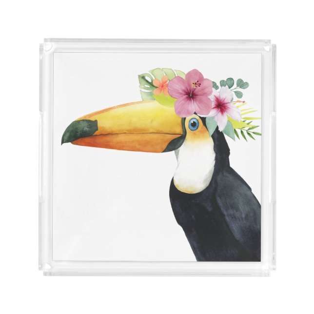 Tropical Halo - Toucan Acrylic Tray (Front)