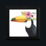 Tropical Halo - Toucan Gift Box<br><div class="desc">Tropical Halo III" by Grace Popp. Features a Toucan bird wearing flowers.</div>